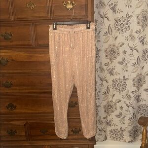 Gold Sparkle Sequin Jogger